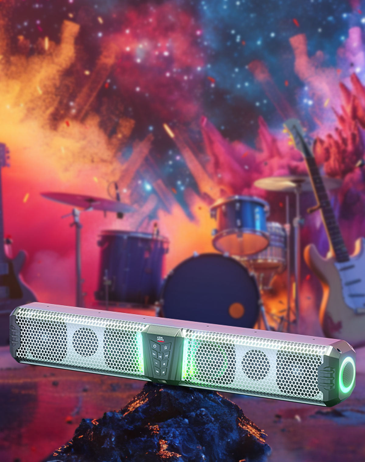 Kemimoto Midnight S80 32" Aluminum RGB Soundbar Silver