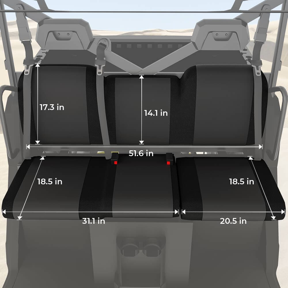 KEMIMOTO UTV Waterproof Seat Cover & 2" Tie Down Anchors