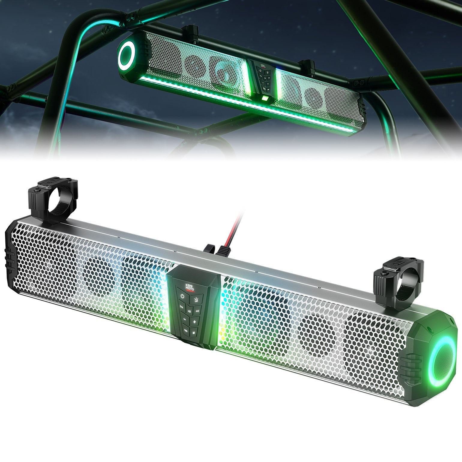 Kemimoto Midnight S80 32" Aluminum RGB Soundbar Silver