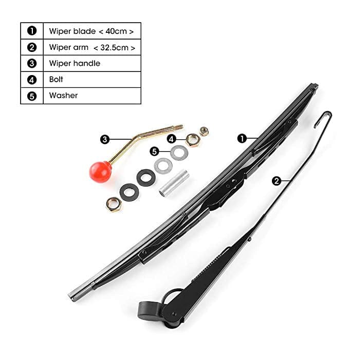 Kemimoto Manual Hand Operated UTV Windshield Wiper