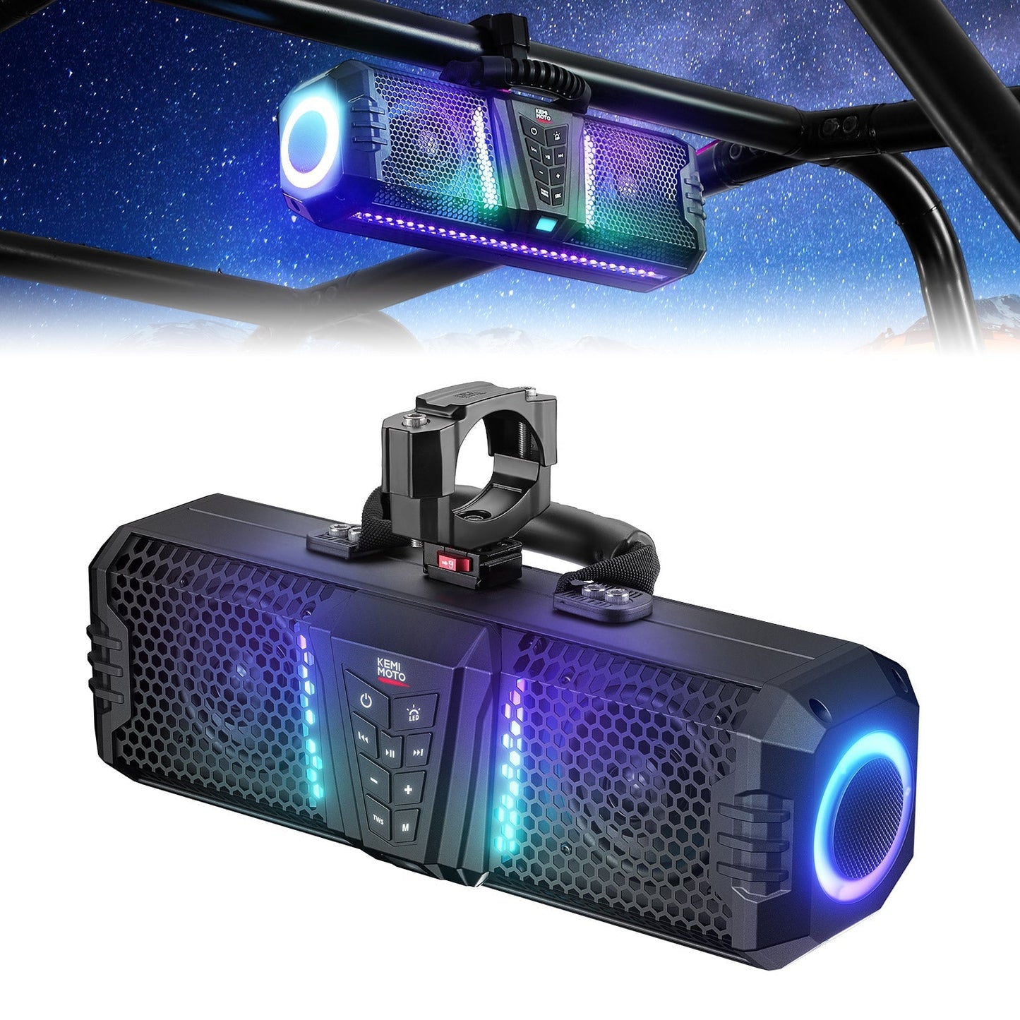 Kemimoto Midnight 60 UTV Sound Bar with 200+ Lighting Modes