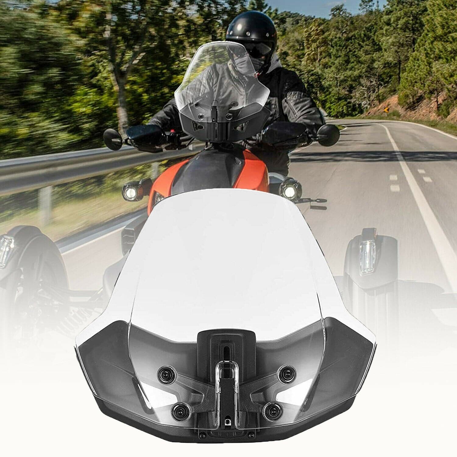 Kemimoto Adjustable Front Windshield for Can‑Am Ryker Rally