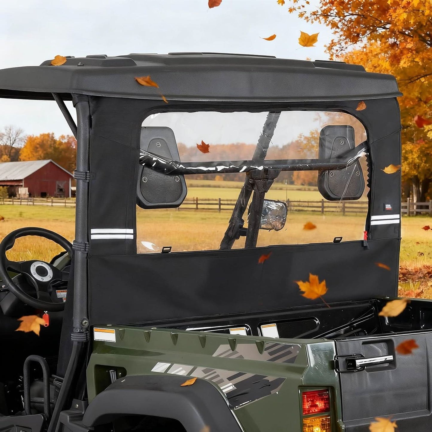 Kemimoto UTV Soft Rear Windshield Water-Resistant