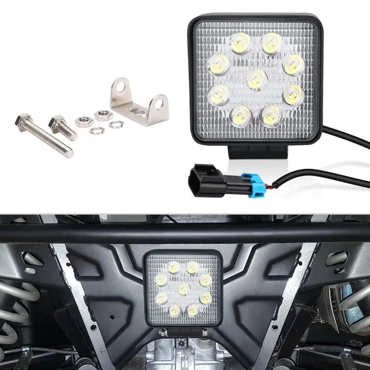 Kemimoto Rear Mirror & 40mm Wafer Light for Polaris Ranger