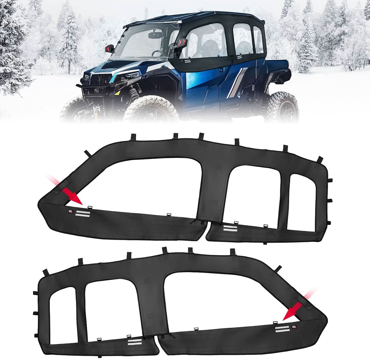 Kemimoto Upgraded Soft Doors for Polaris 4 1000/XP 4 1000