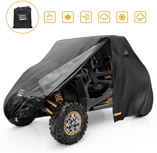 KEMIMOTO 420D Waterproof UTV Cover for 2‑Seater Can‑Am Polaris Kawasaki