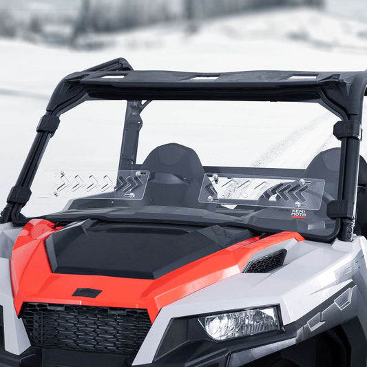 Kemimoto 2-IN-1 Front Vented Windshield Compatible with Polaris General 1000, XP 1000, 4 1000