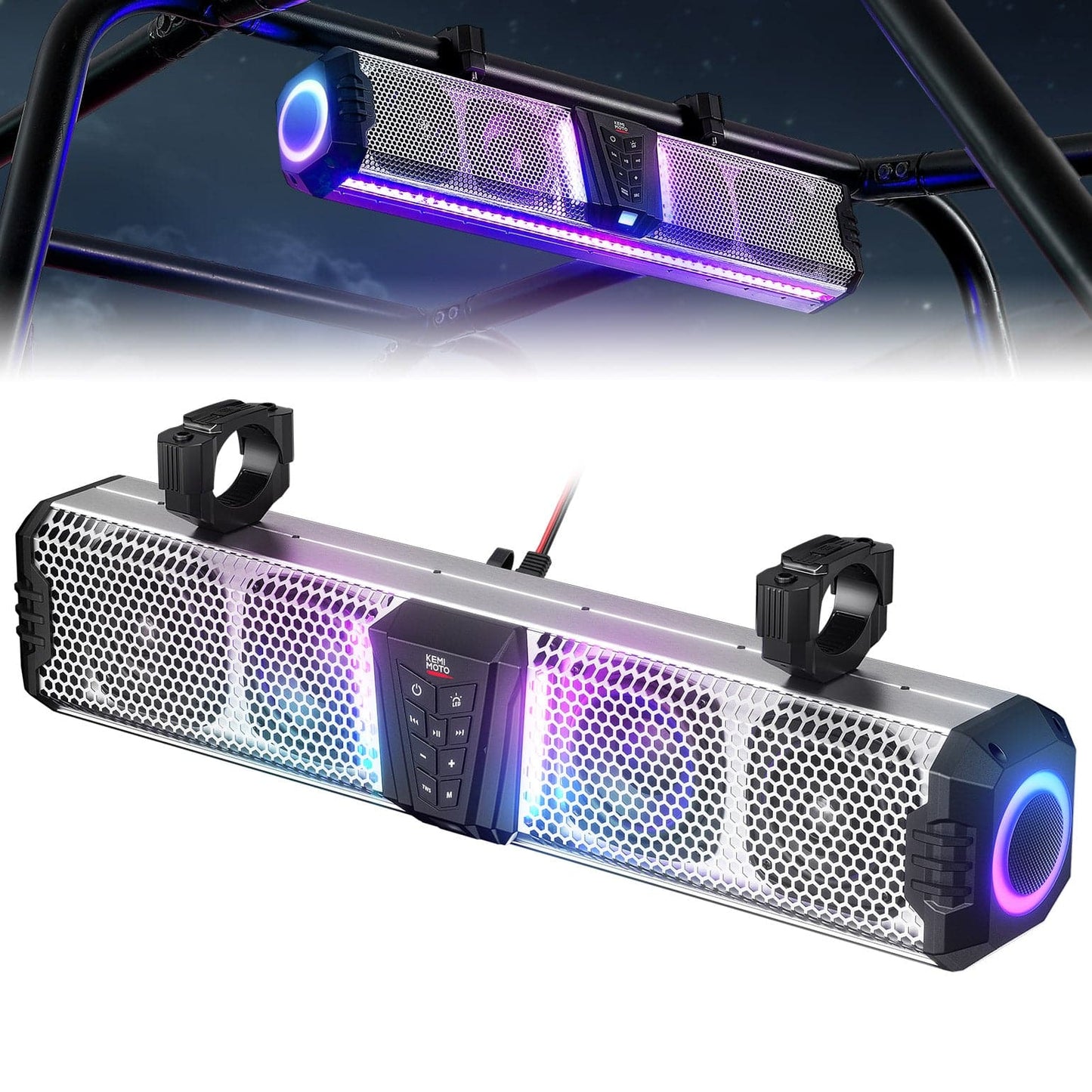 Kemimoto Midnight S60 26-Inch UTV Sound Bar RGB