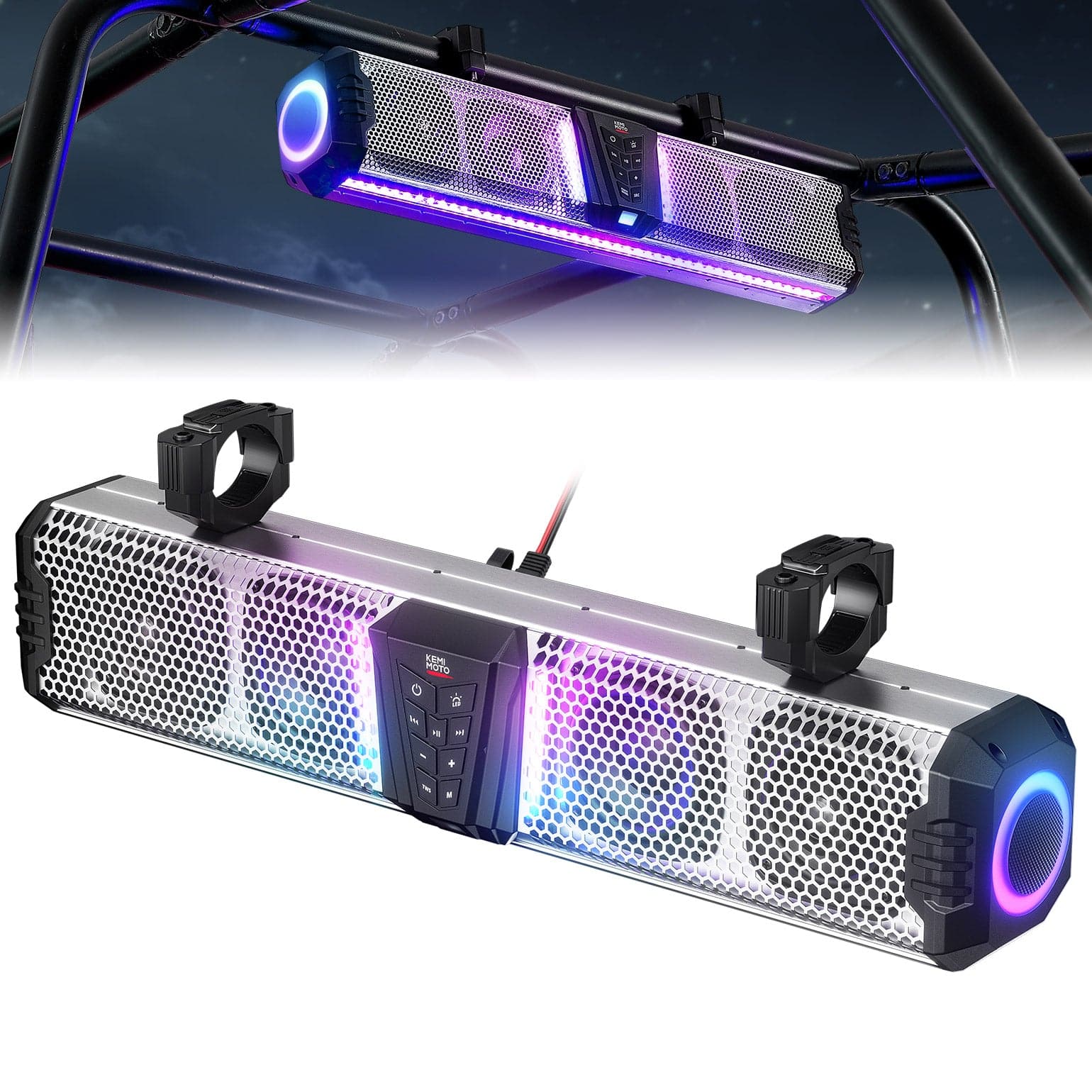 Kemimoto Midnight S60 26-Inch UTV Sound Bar RGB