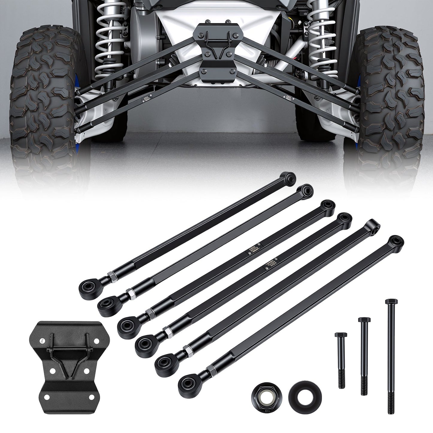 Kemimoto Radius Rod Kit Heavy-Duty Steel for Maverick X3 2016‑2026