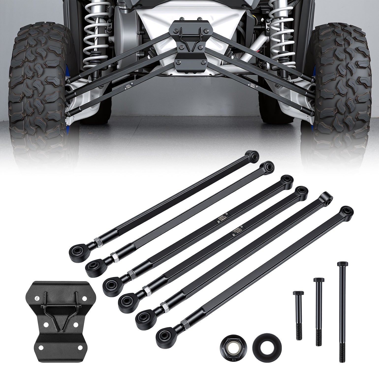 Kemimoto Radius Rod Kit Heavy-Duty Steel for Maverick X3 2016‑2026
