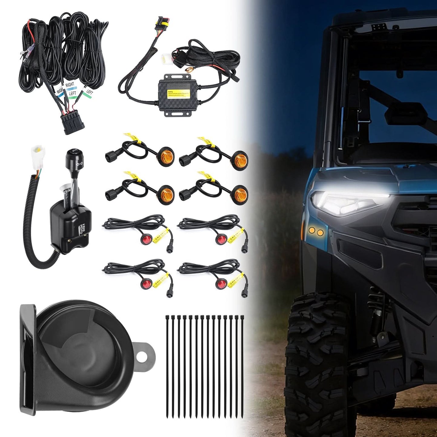 Kemimoto Universal Turn Signal Kit with Horn & Hazard Lights
