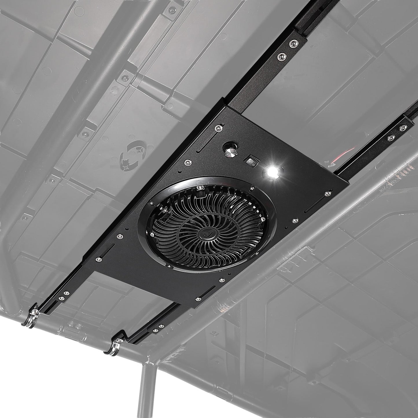 Kemimoto UTV Overhead Cooling Fan with Lights 53‑37 Inch Roof Width