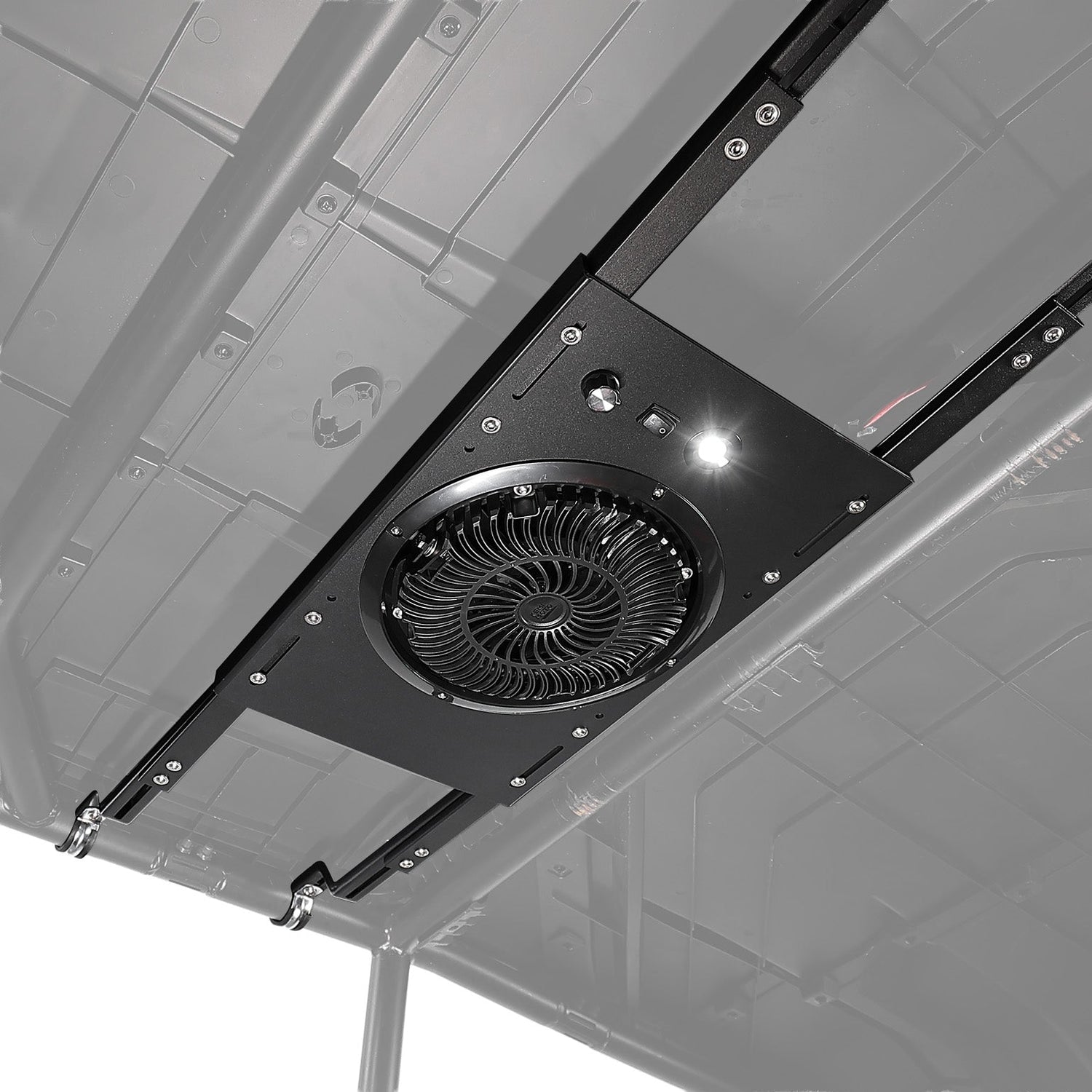 Kemimoto UTV Overhead Cooling Fan with Lights 53‑37 Inch Roof Width