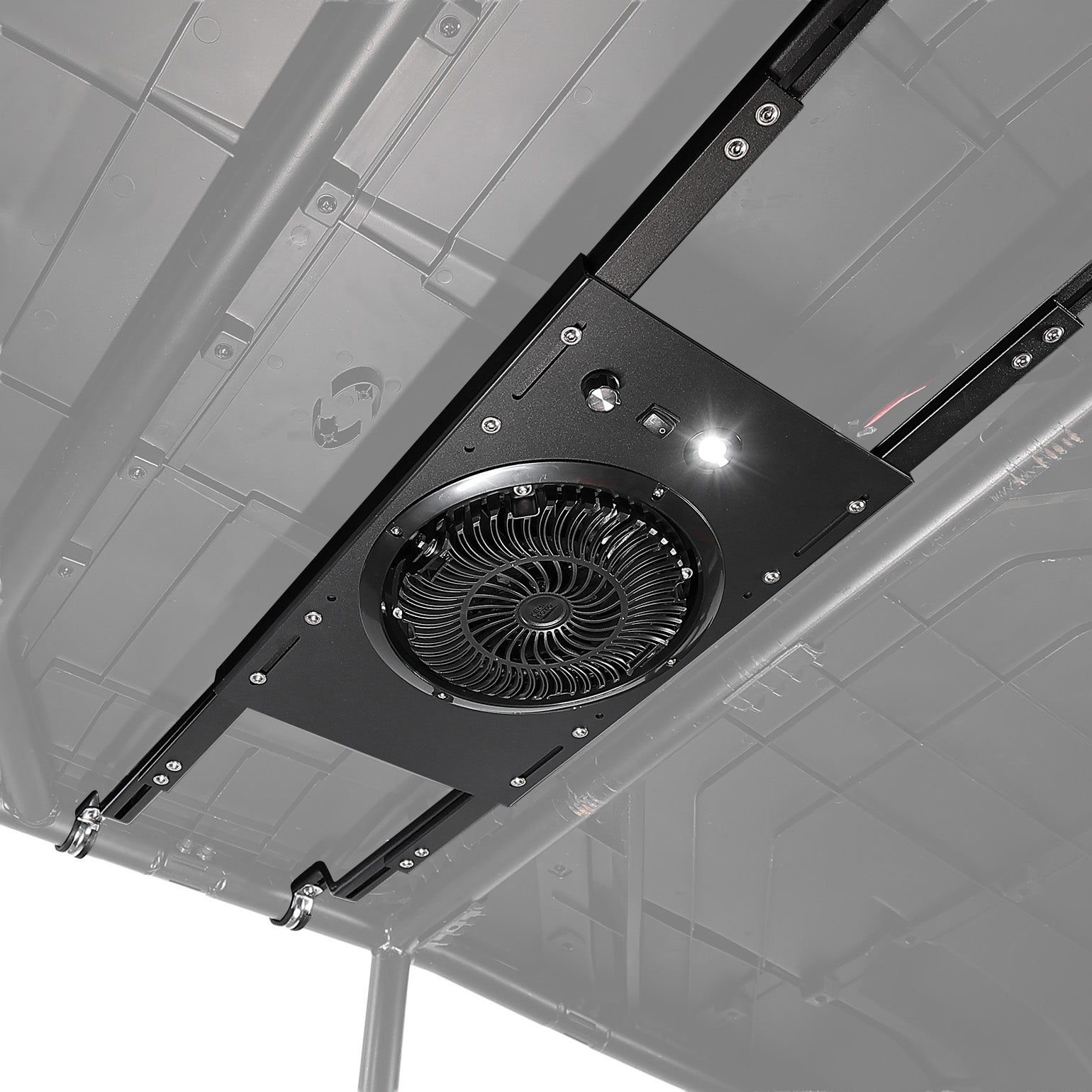 Kemimoto UTV Overhead Cooling Fan with Lights 53‑37 Inch Roof Width