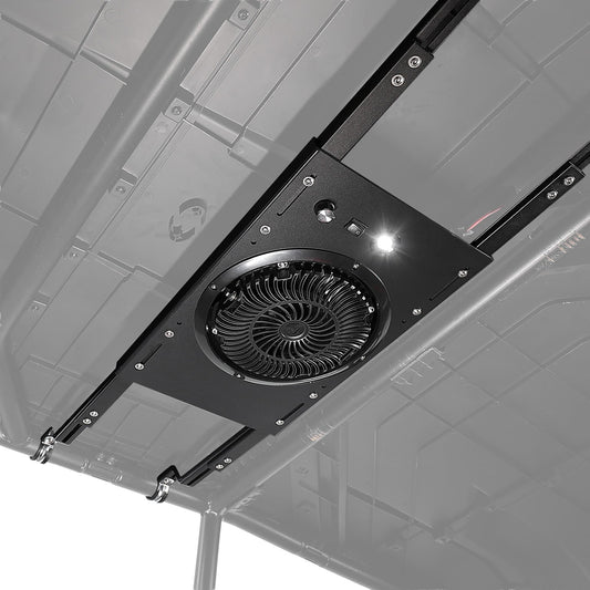 Kemimoto UTV Overhead Cooling Fan with Lights 53‑37 Inch Roof Width