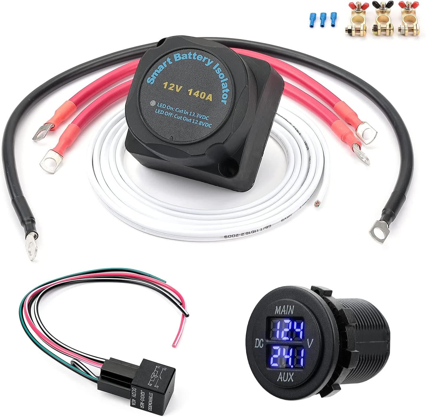 Kemimoto Dual Battery Isolator Kit 12V 140AMP