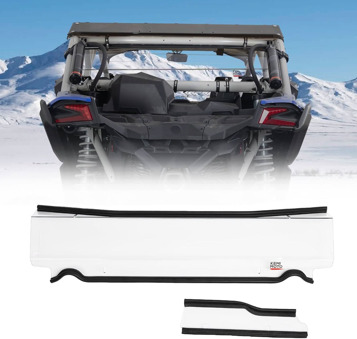 Kemimoto Rear Windshield Scratch-Resistant for Can‑Am Maverick X3 / X3 MAX