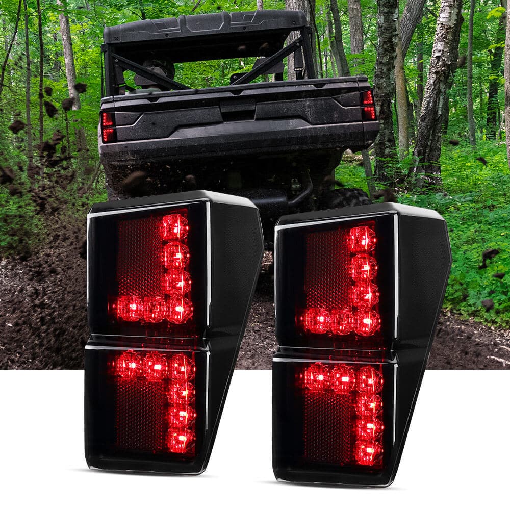 KEMIMOTO Seat Storage Box Tail Light for Polaris Ranger XP