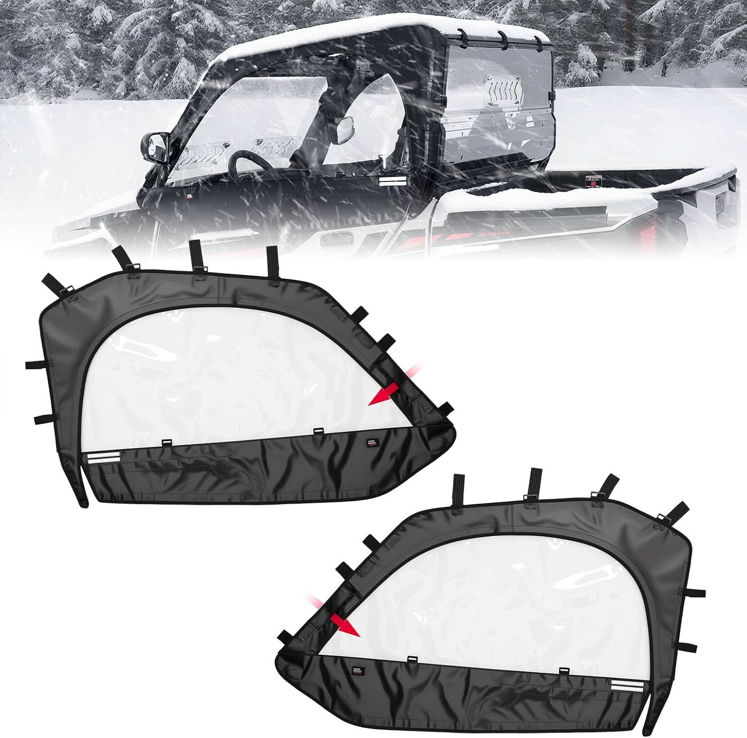 Kemimoto UTV Soft Upper Doors for Polaris General & XP 1000