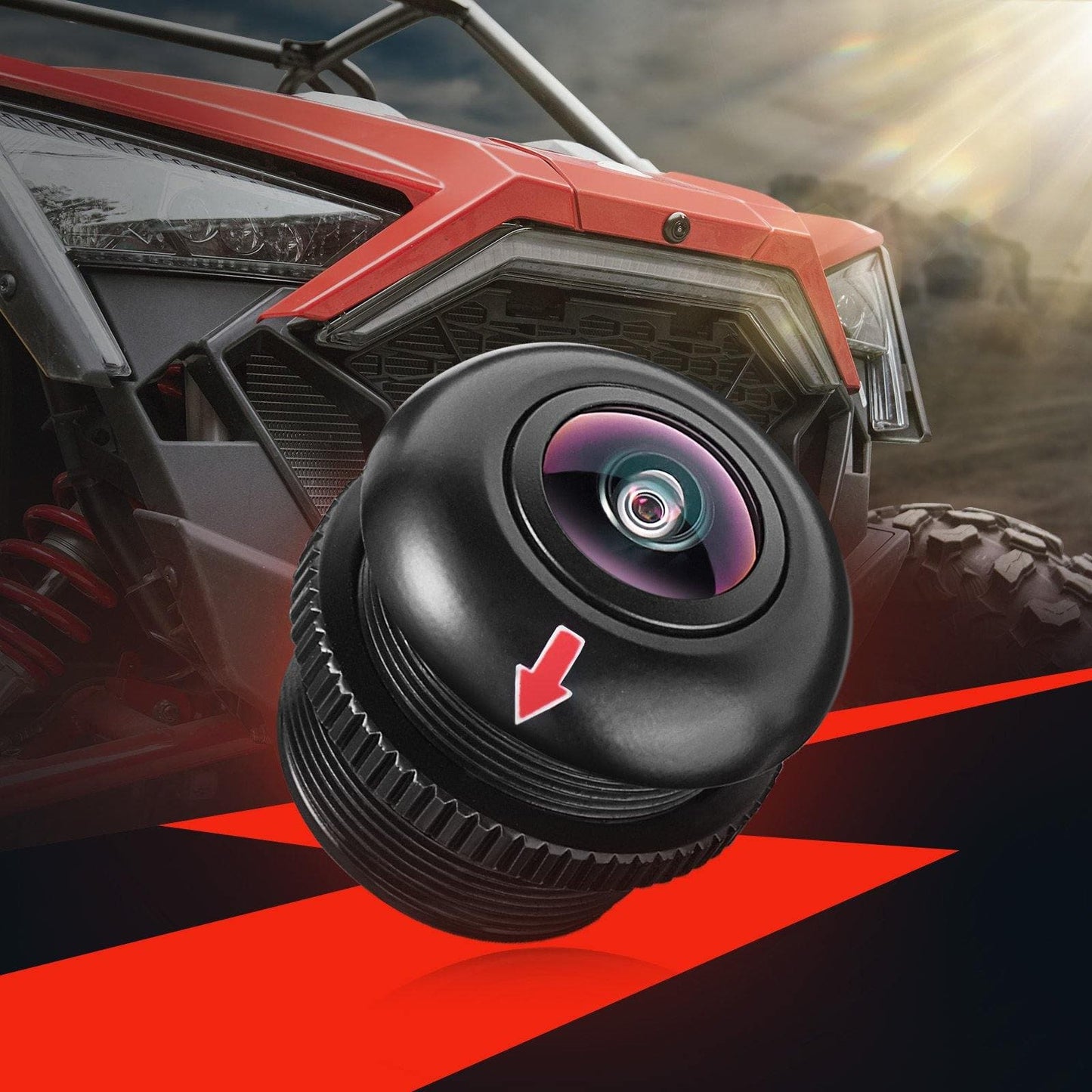 Kemimoto Front Camera 170° View IP67 Waterproof for Polaris RZR
