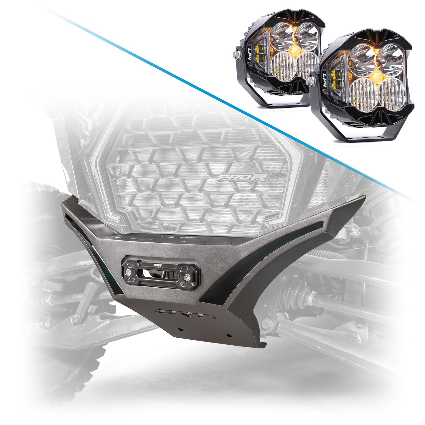 DRT Polaris RZR Pro Front Winch Bumper – Steel Black 2022+