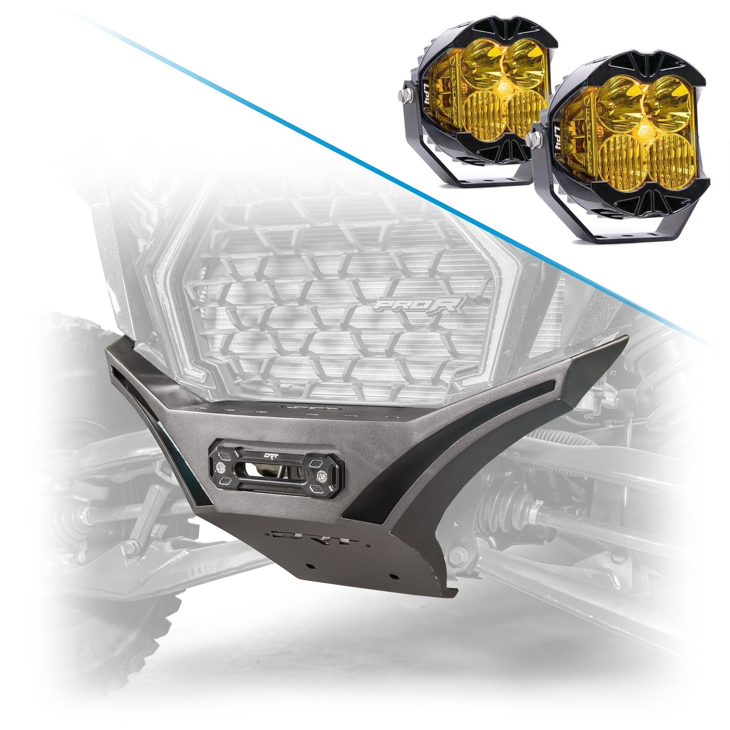 DRT Polaris RZR Pro XP Front Winch Bumper Sand Black