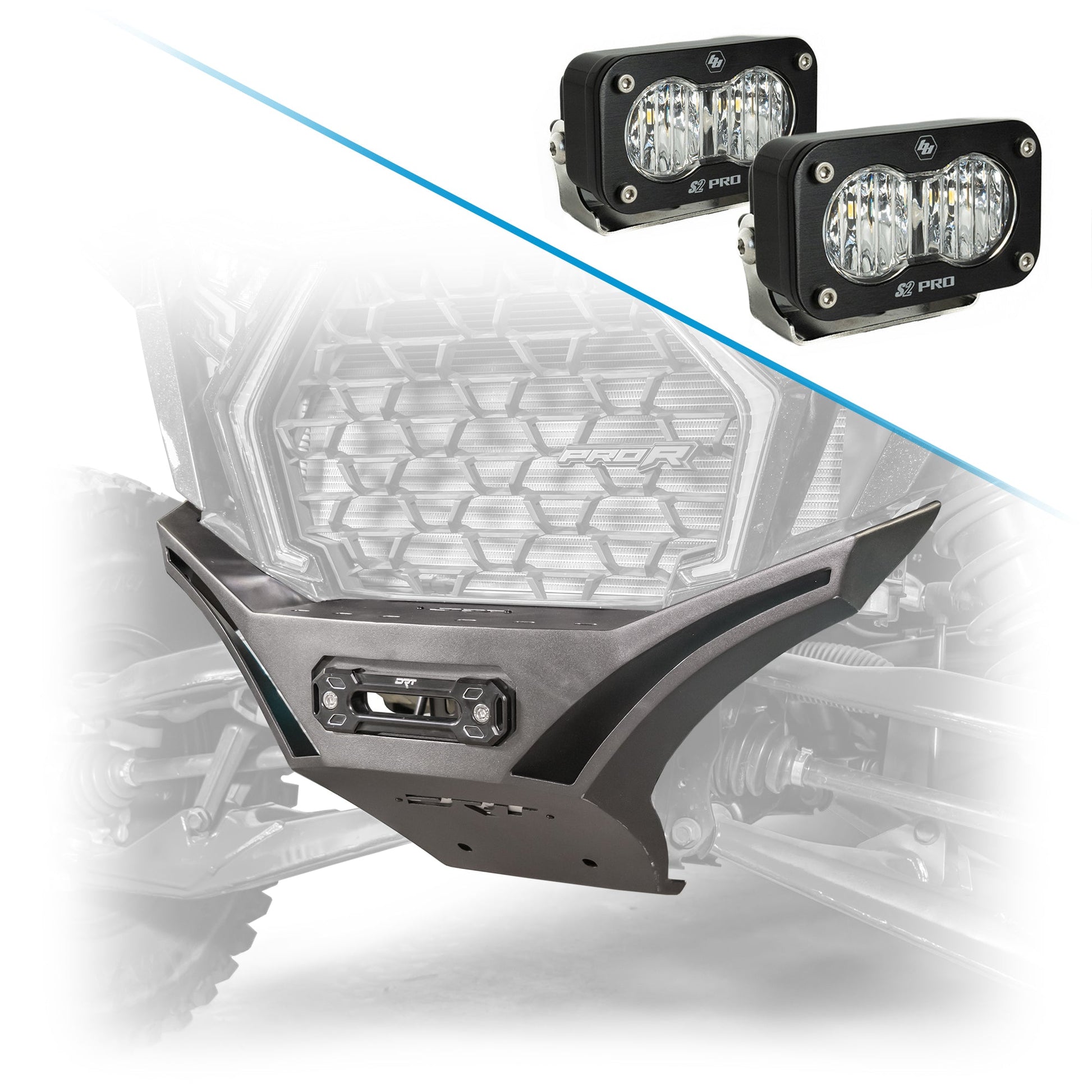 DRT Polaris RZR Pro XP Front Winch Bumper Heavy‑Duty HD