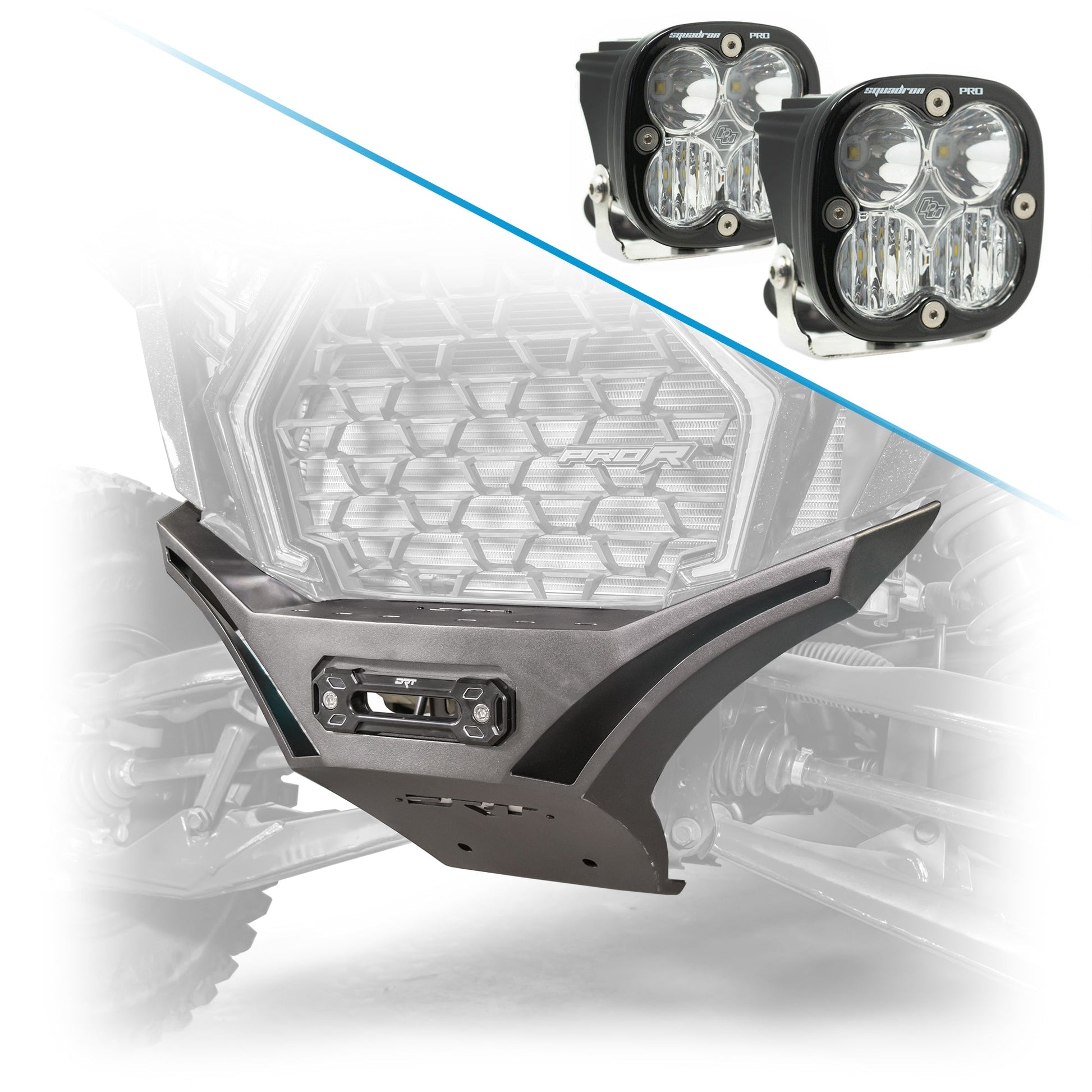 DRT Polaris RZR Pro XP Front Winch Bumper Heavy‑Duty HD