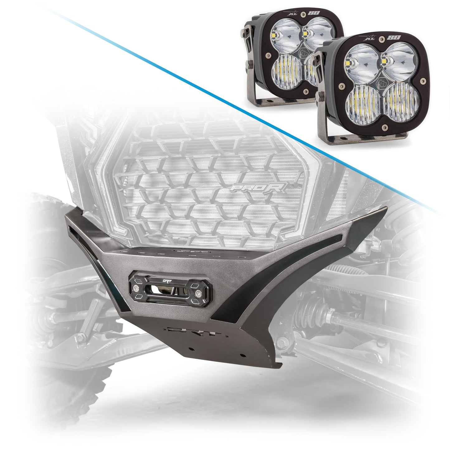 DRT Polaris RZR Pro XP Front Winch Bumper Heavy‑Duty HD