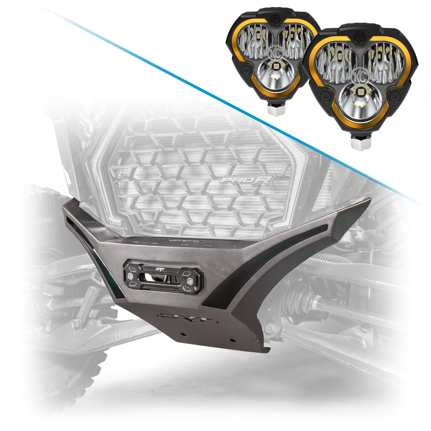 DRT Polaris RZR Pro Front Winch Bumper – Steel Black 2022+