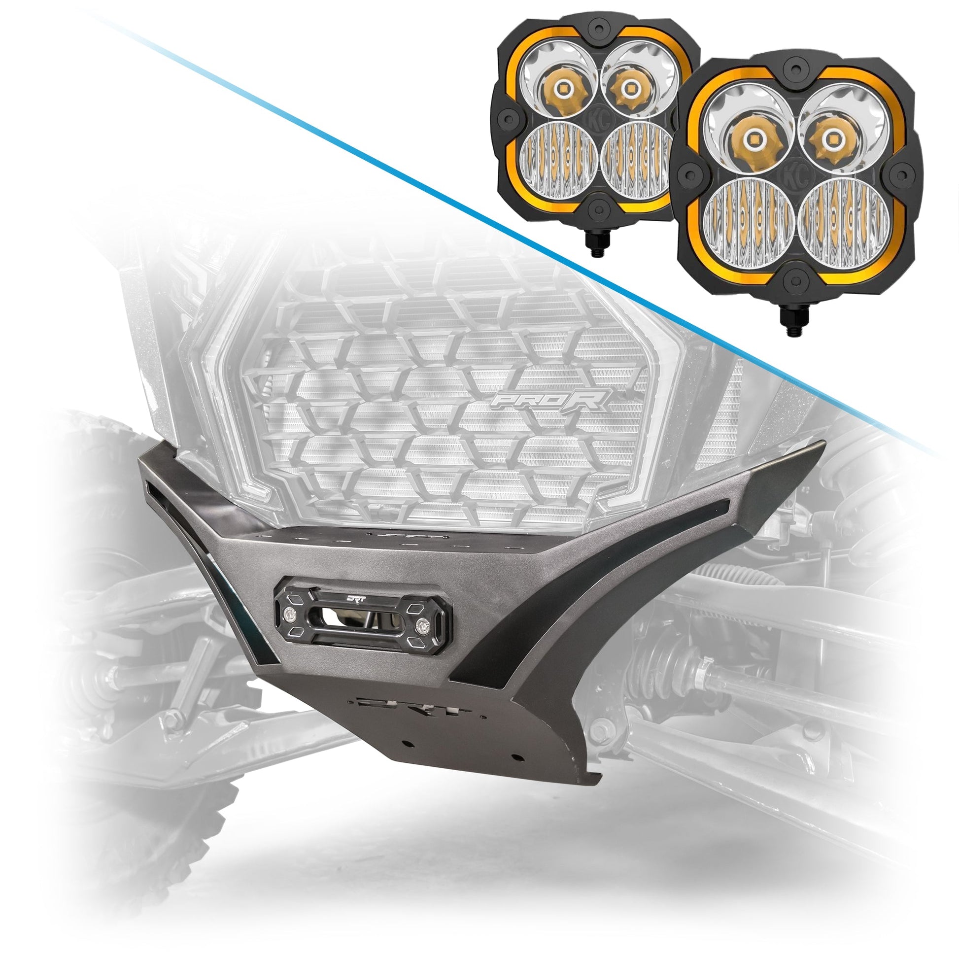 DRT Polaris RZR Pro XP Front Winch Bumper Heavy‑Duty HD