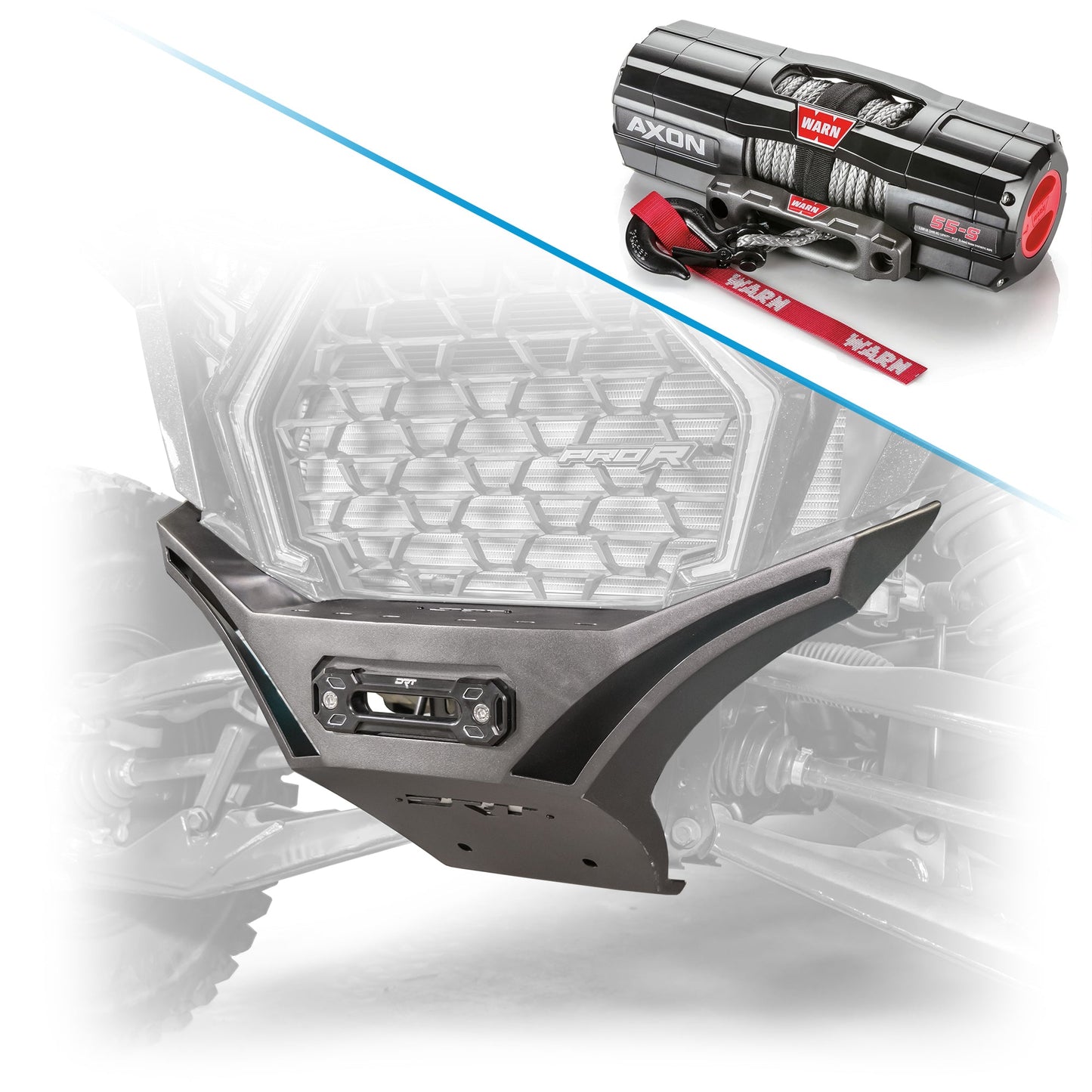 DRT Polaris RZR Pro XP Front Winch Bumper Sand Black