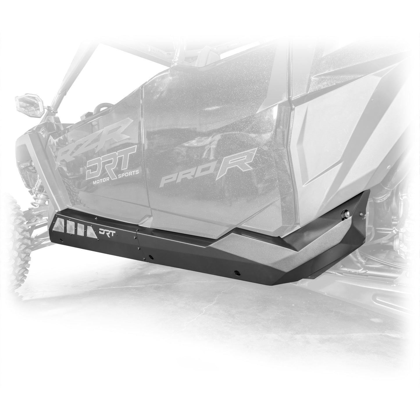 DRT Polaris RZR Pro Series 4-Seat Heavy-Duty Black Rock Sliders