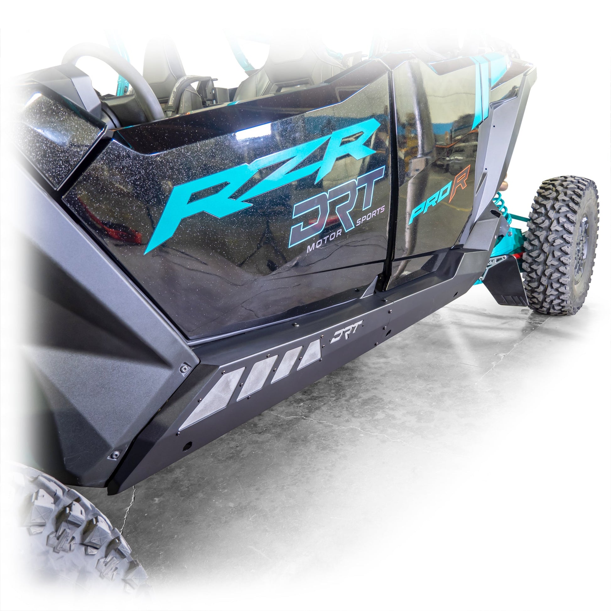 DRT Premium Black Powder-Coated 4-Seat Polaris RZR Rock Sliders