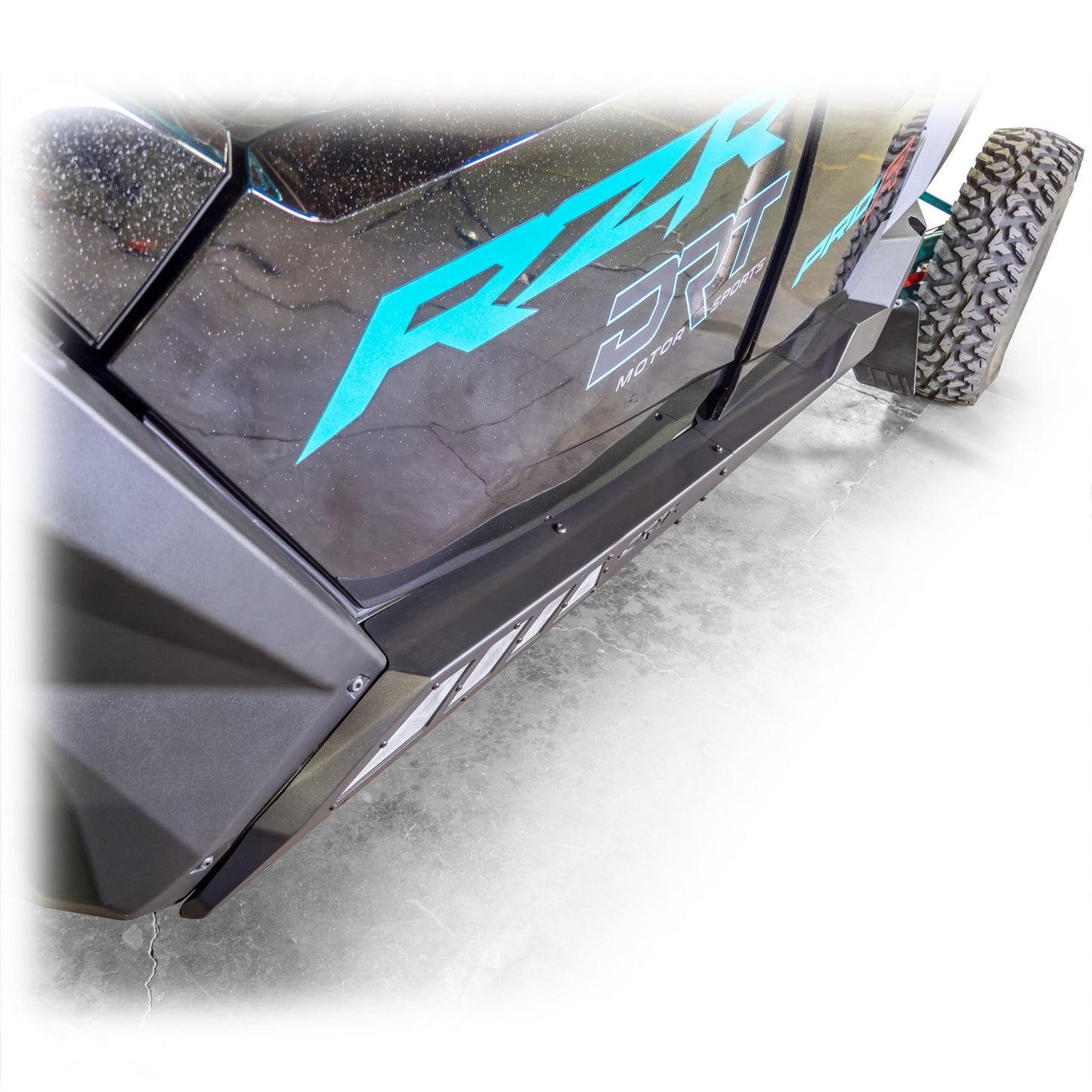DRT Premium Black Powder-Coated 4-Seat Polaris RZR Rock Sliders