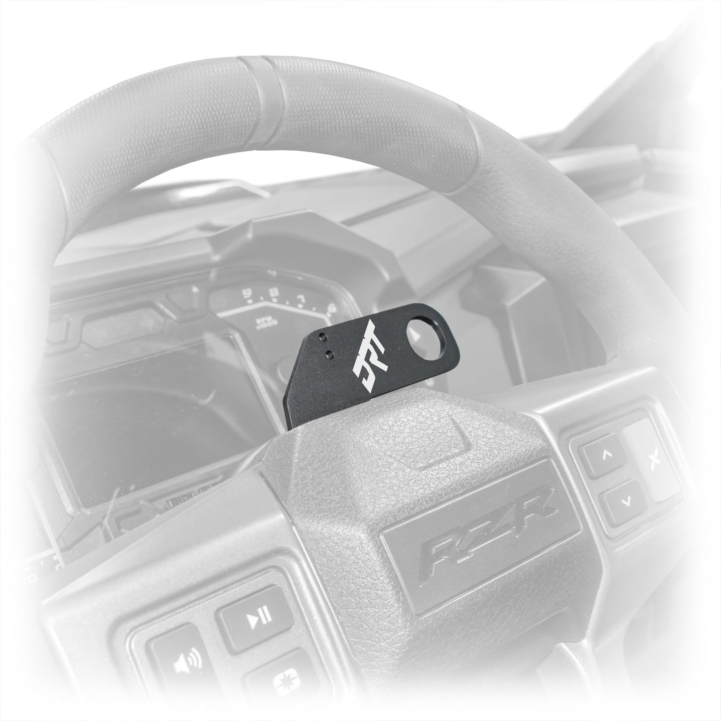 DRT Polaris RZR 2020+ Steering Wheel Single Push-To-Talk Aluminum Plate