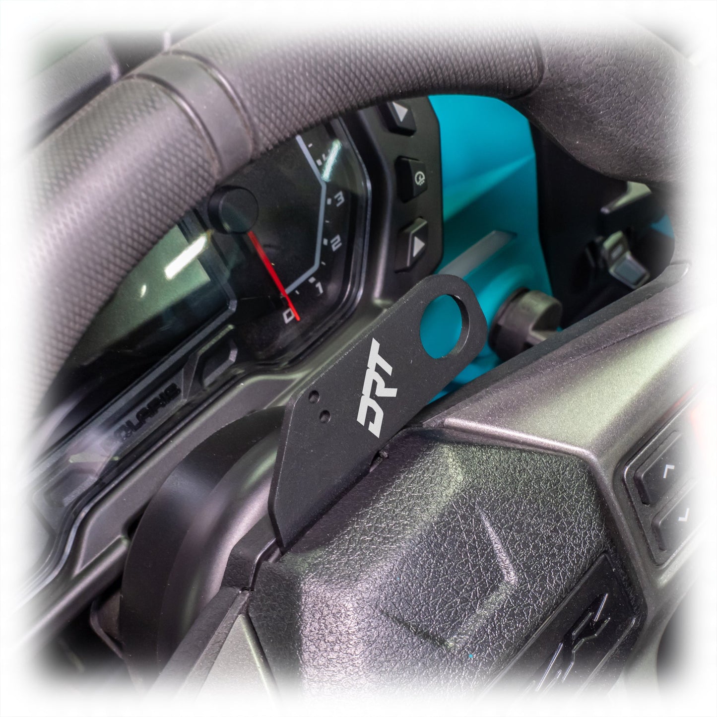 DRT Polaris RZR 2020+ Steering Wheel Single Push-To-Talk Aluminum Plate