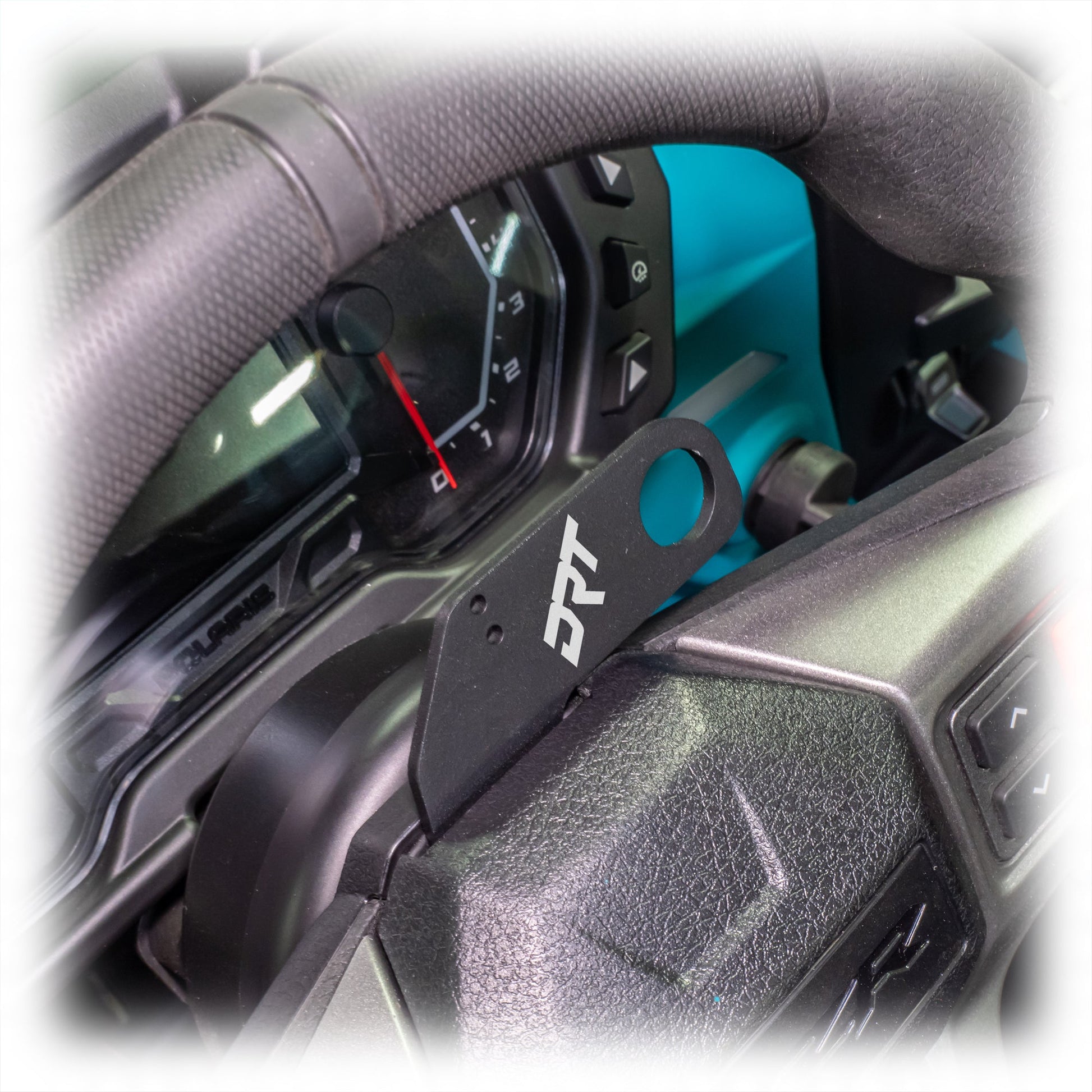 DRT Polaris RZR 2020+ Steering Wheel Single Push-To-Talk Aluminum Plate