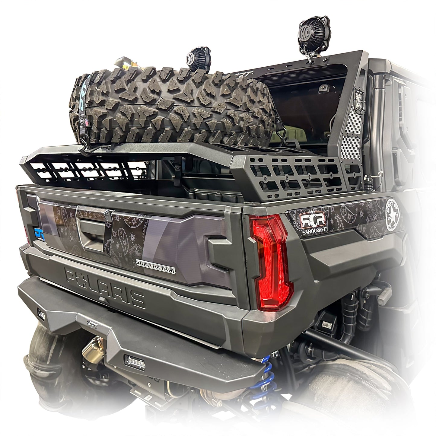 DRT Heavy‑Duty Polaris Xpedition Tire Carrier & Chase Rack System