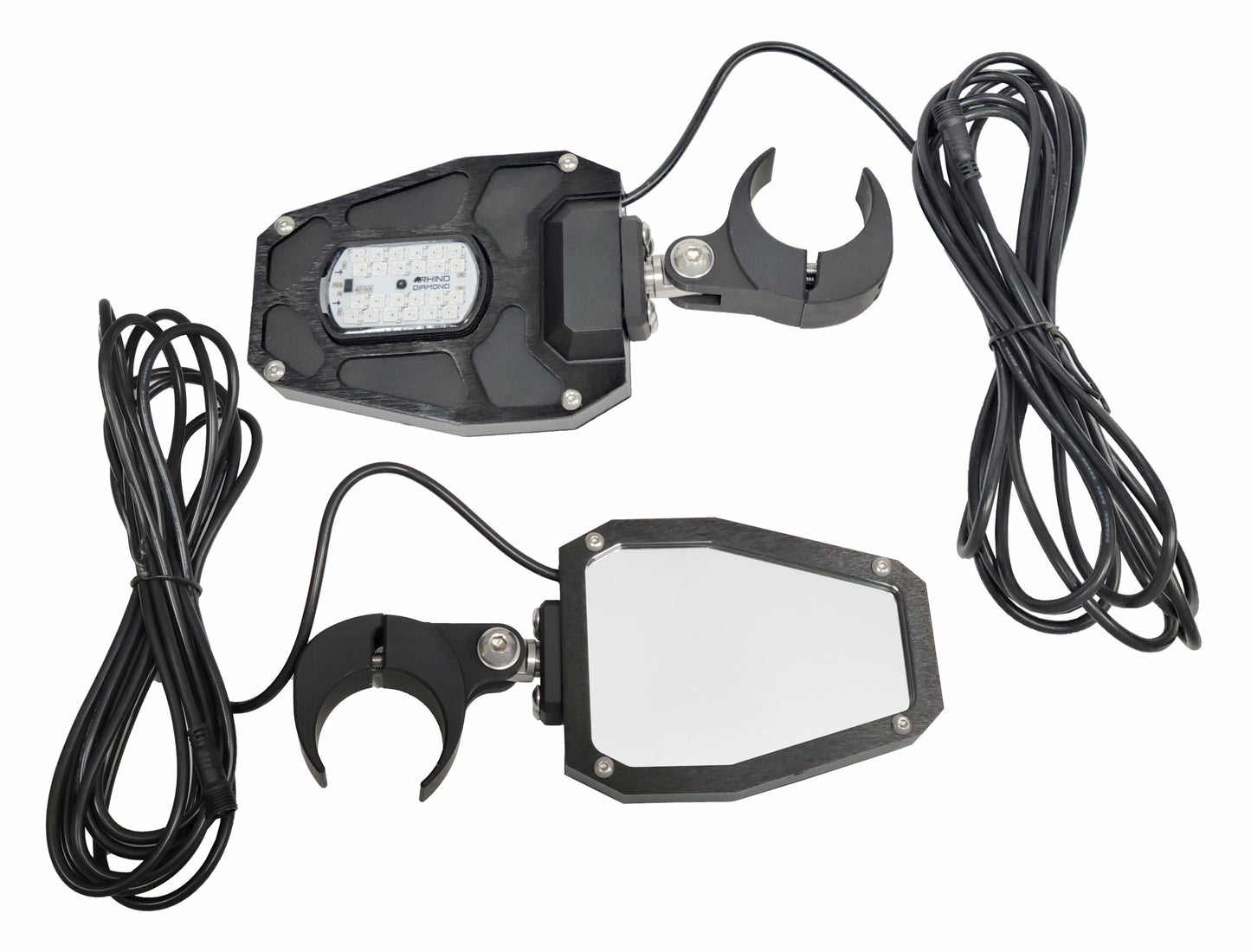 RGB LED Side Mirrors With Rhino Lights For UTVs