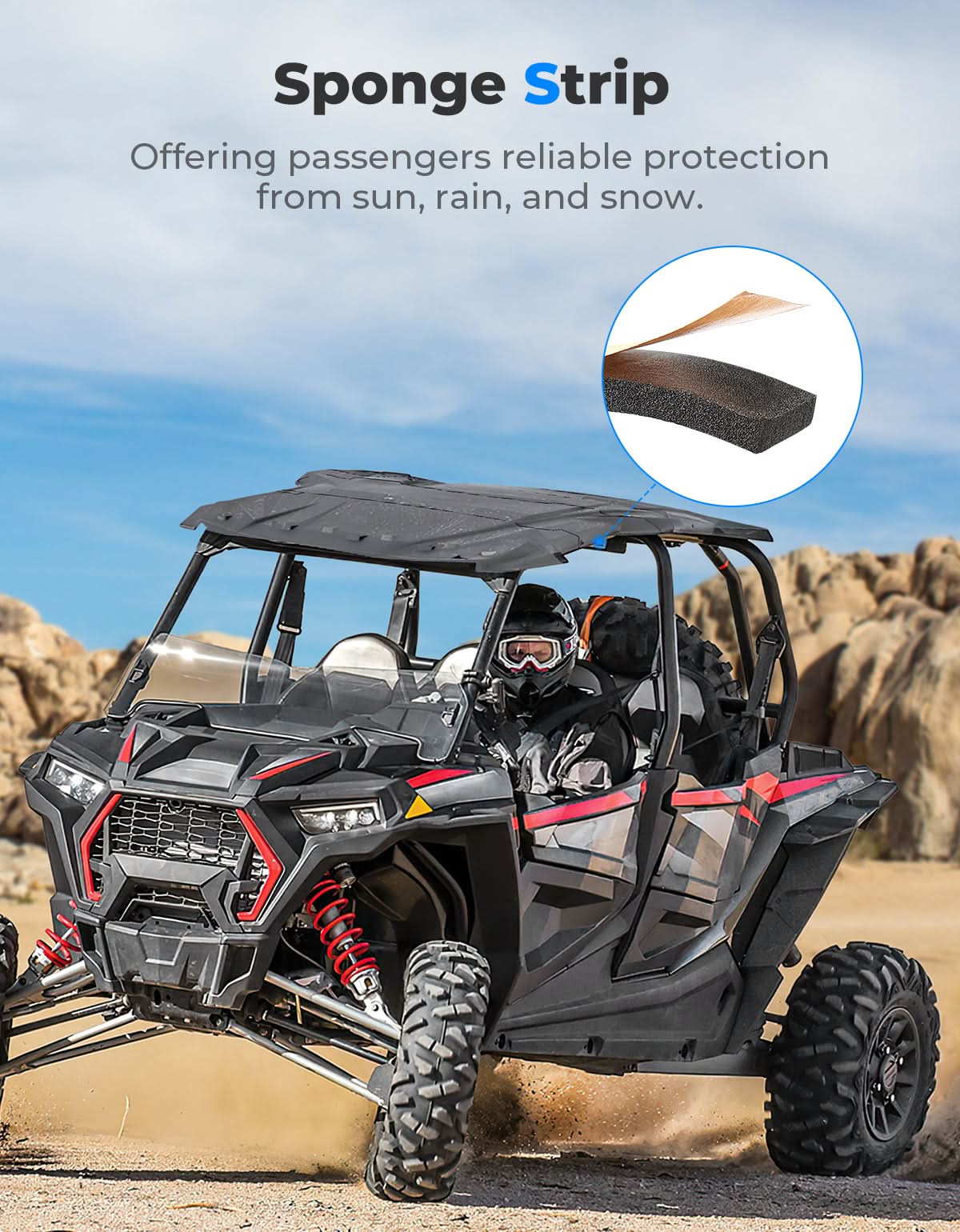 Kemimoto 4-in-1 Roof Aerodynamic for Polaris RZR XP 4 1000