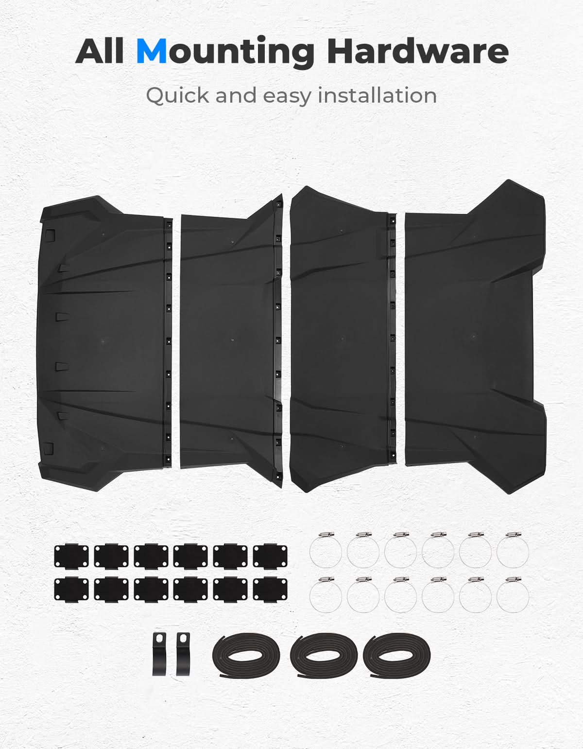 Kemimoto 4-in-1 Roof Aerodynamic for Polaris RZR XP 4 1000