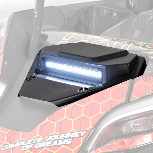 Kemimoto UTV Hood Scoop with Light LED 2500lm Black
