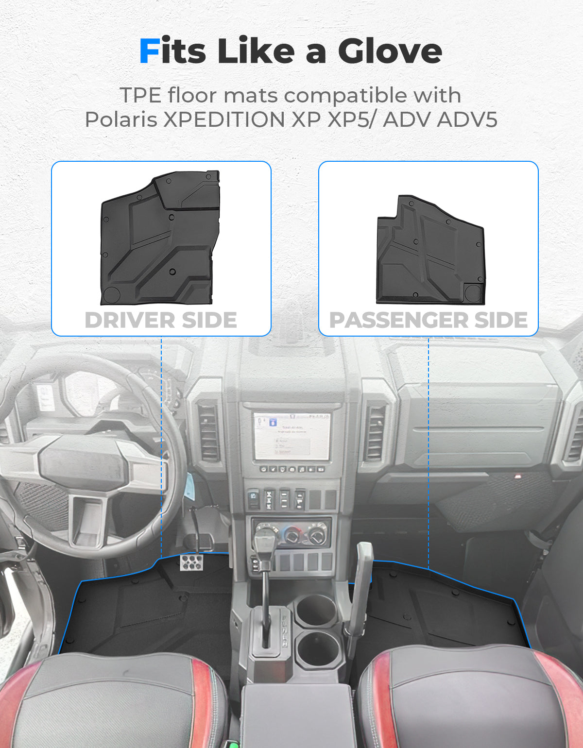 Kemimoto TPE Floor Mat for Polaris Xpedition XP/ADV 2024