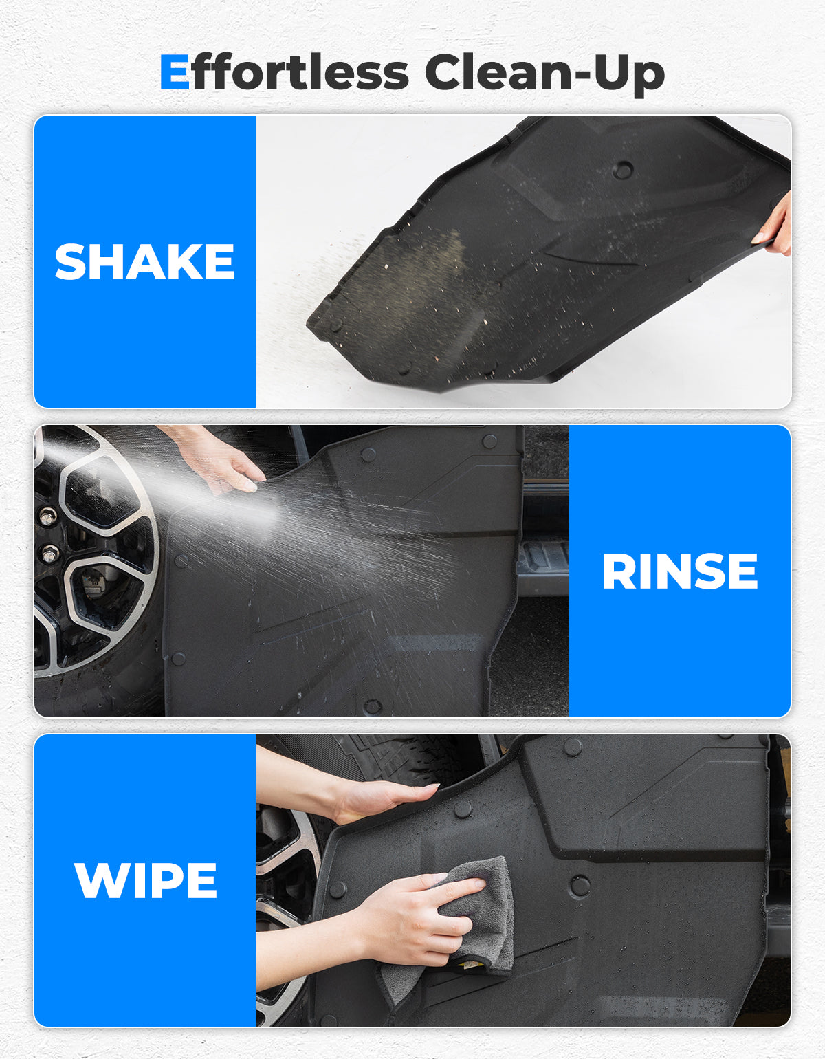 Kemimoto FrontRear TPE Floor Mat Polaris Xpedition XP Black
