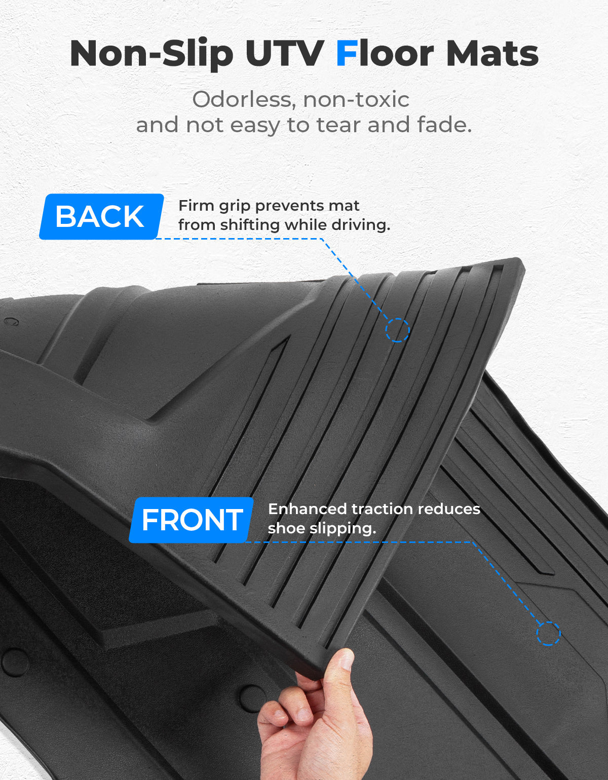 Kemimoto FrontRear TPE Floor Mat Polaris Xpedition XP Black