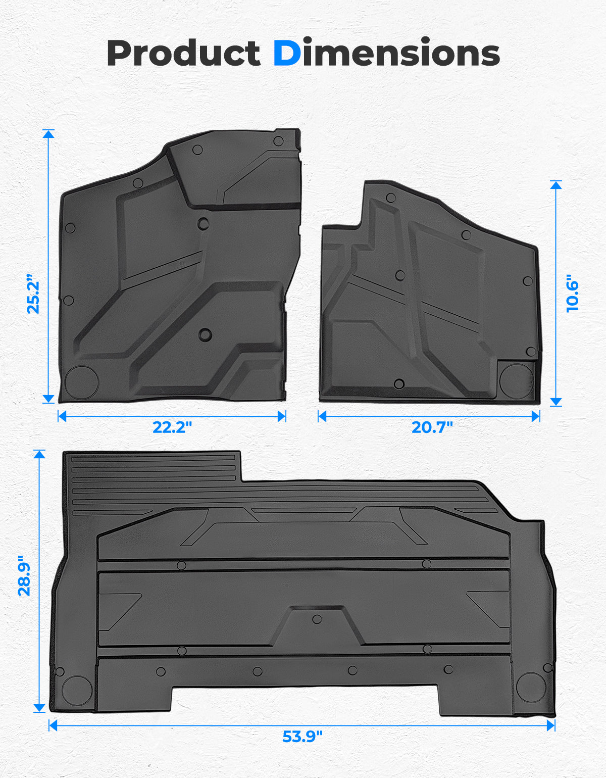 Kemimoto FrontRear TPE Floor Mat Polaris Xpedition XP Black