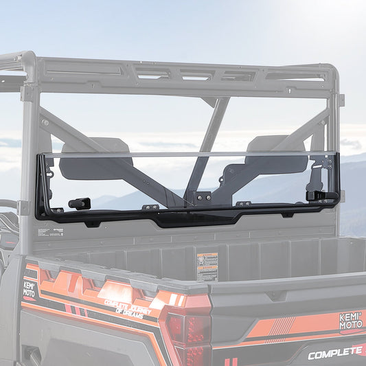 2-IN-1 Foldable Vented Rear Window for Polaris Ranger XP 1000/Crew 2017-2026
