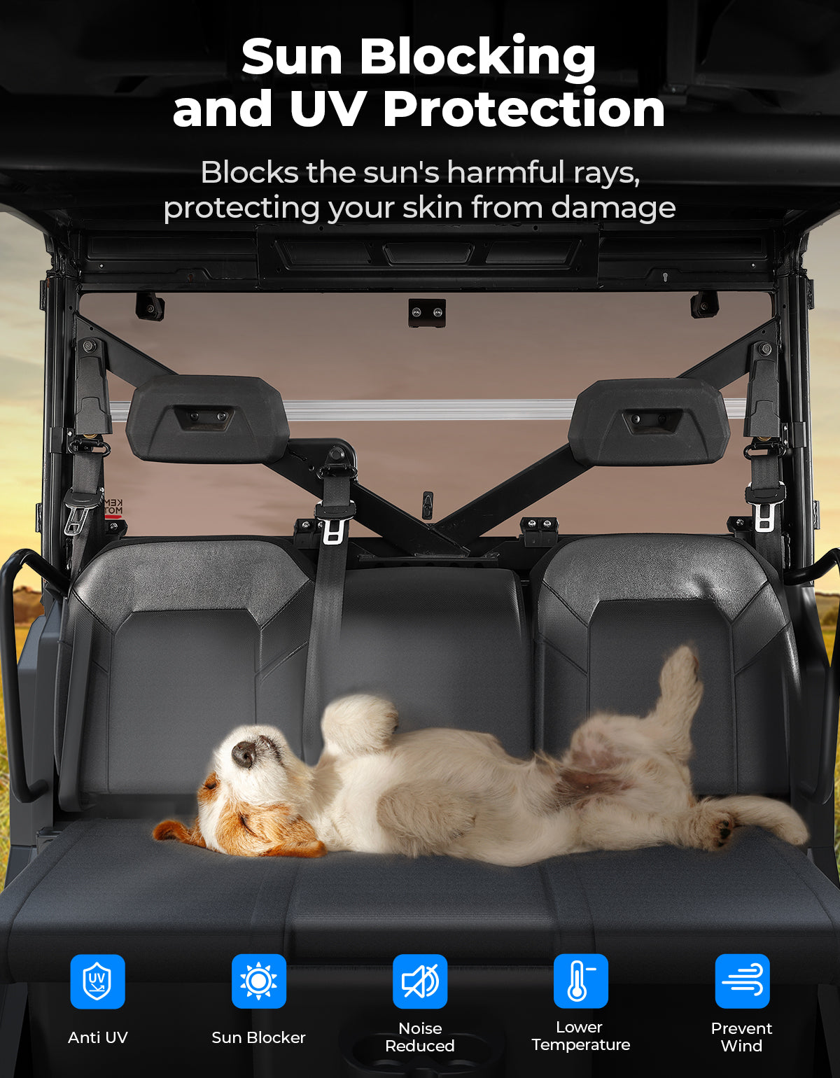 2-IN-1 Foldable Vented Rear Window for Polaris Ranger XP 1000/Crew 2017-2026